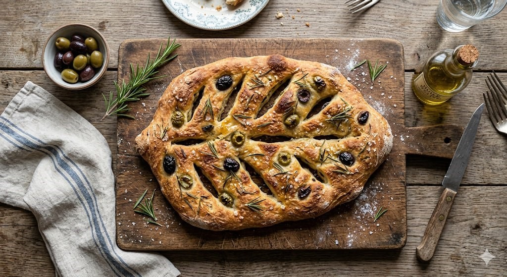 Fougasse with Olives and Rosemary