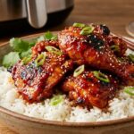 Air Fryer Gochujang Korean Chicken with Steamed Rice