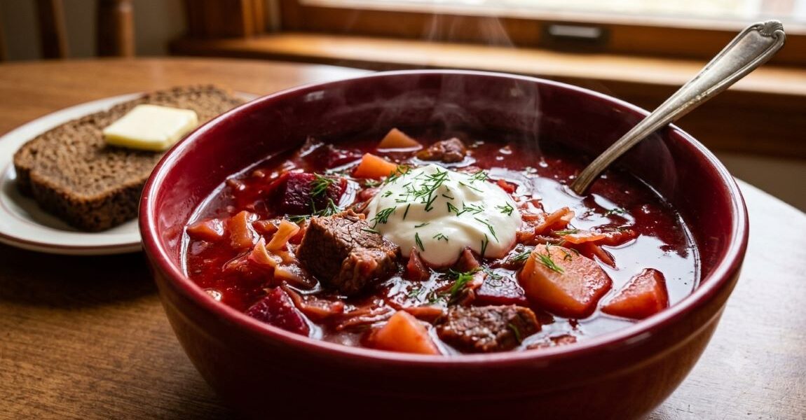 Beef and Beet Borscht