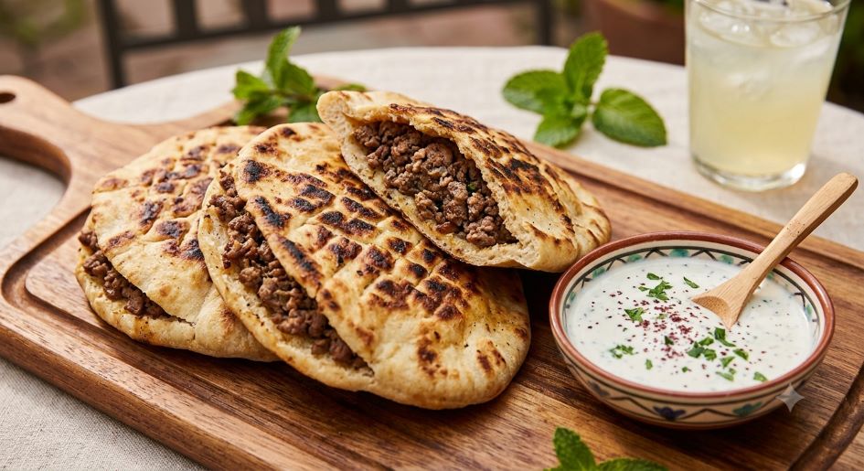 Arayes (Lebanese Crispy Meat Stuffed Pita)