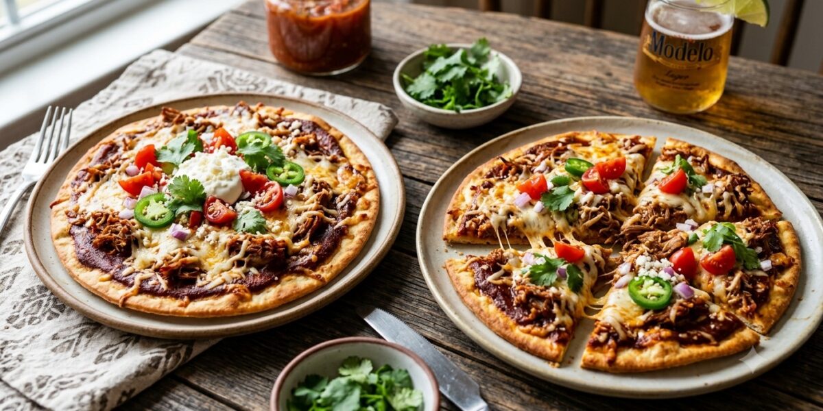 Mexican Shredded Pork & Mozzarella Pizzas