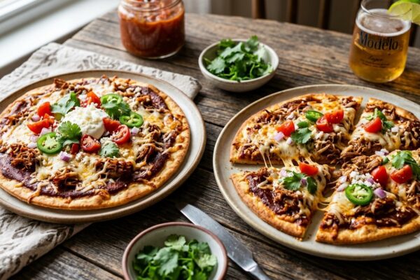 Mexican Shredded Pork & Mozzarella Pizzas