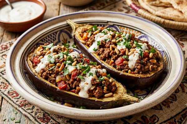 Moroccan Spiced Stuffed Eggplant