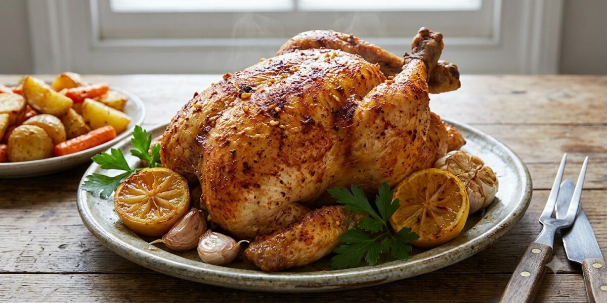 Portuguese Lemon & Garlic Roast Chicken