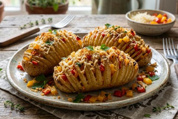 Swedish Hasselback Potatoes with Bell Pepper