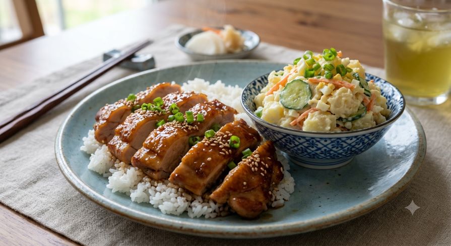 Teriyaki Chicken with Japanese Potato Salad