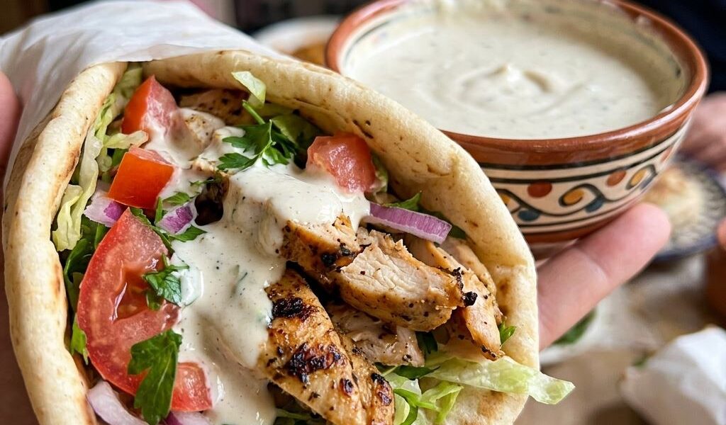 Turkish Chicken Shawarma with Tahini Yogurt Sauce