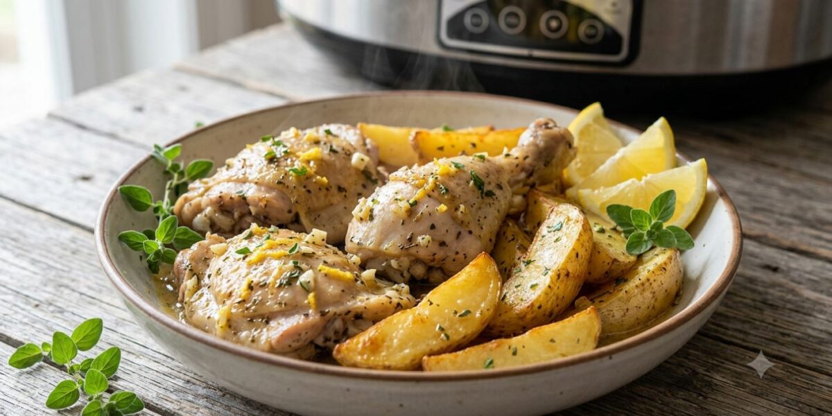 Slow Cooker Greek Lemon Chicken and Potatoes